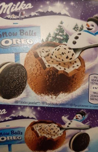 Фото - Шоколад молочний Snow Balls Oreo Milka