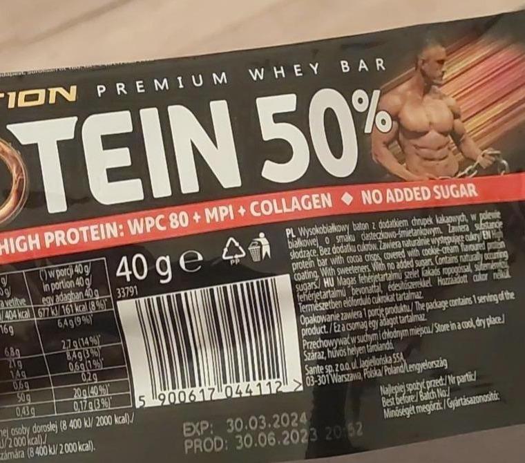 Фото - Протеїновий батончик Premium Whey Protein 50% Cookie&Cream Go On Nutrition
