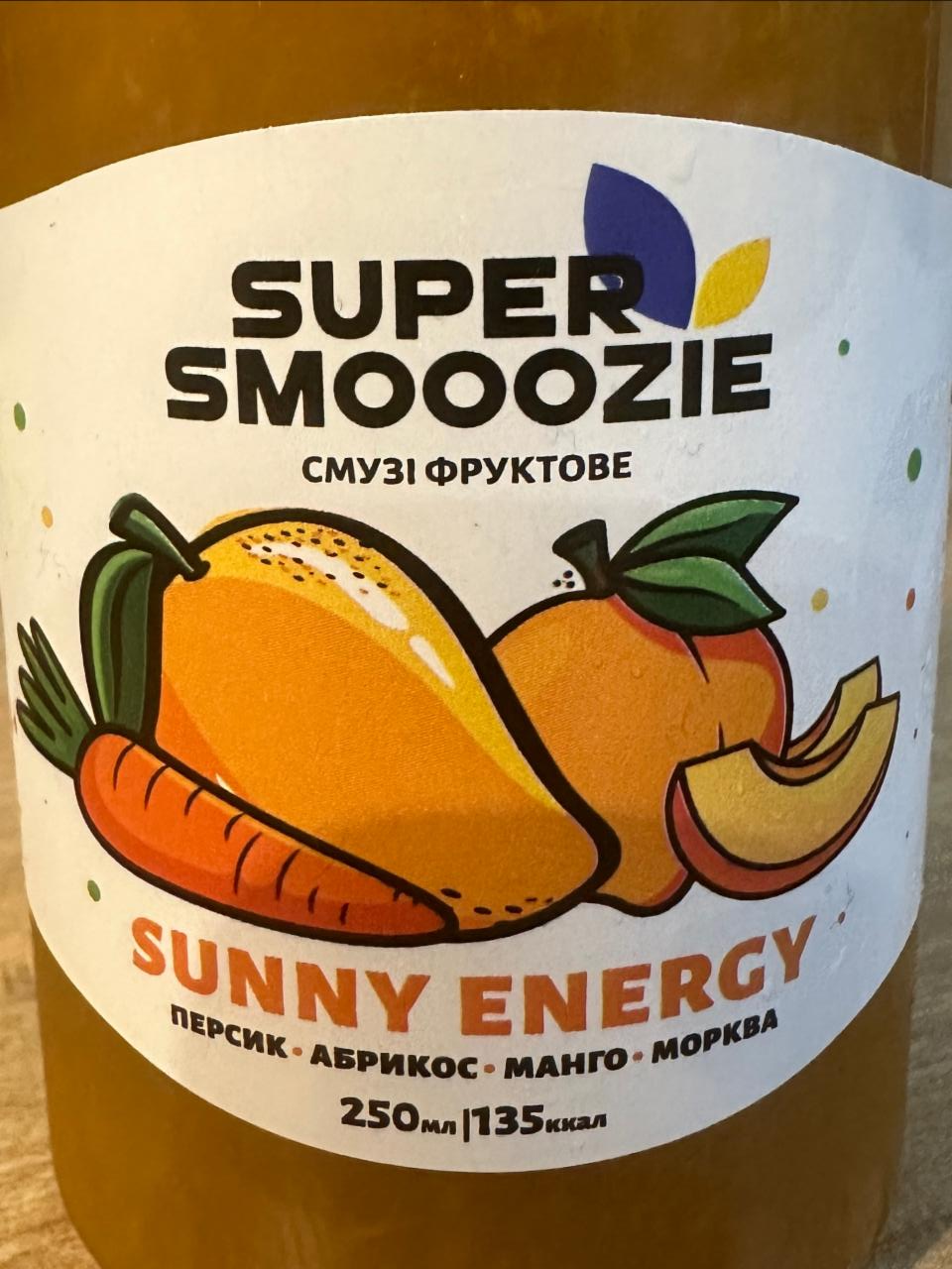 Фото - Смузі фруктове Sunny Energy персик-абрикос-манго-морква Super Smooozie