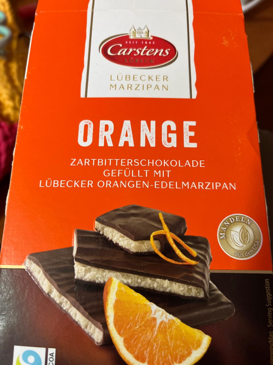 Фото - Zartbitterschokolade gefullt mit lubecker orangen-edelmarzipan Carstens