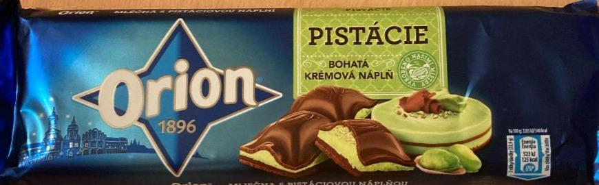 Фото - Шоколад молочний з наповнювачем фісташка Orion