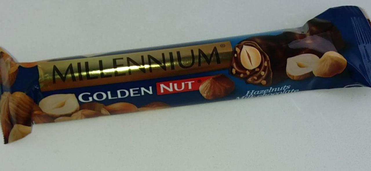 Фото - Батончик молочний шоколад з лісовими горіхами Golden Nut Міленіум Millennium