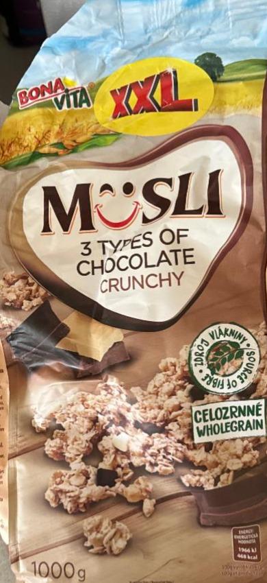 Фото - Müsli 3 types of chocolate crunchy Bonavita