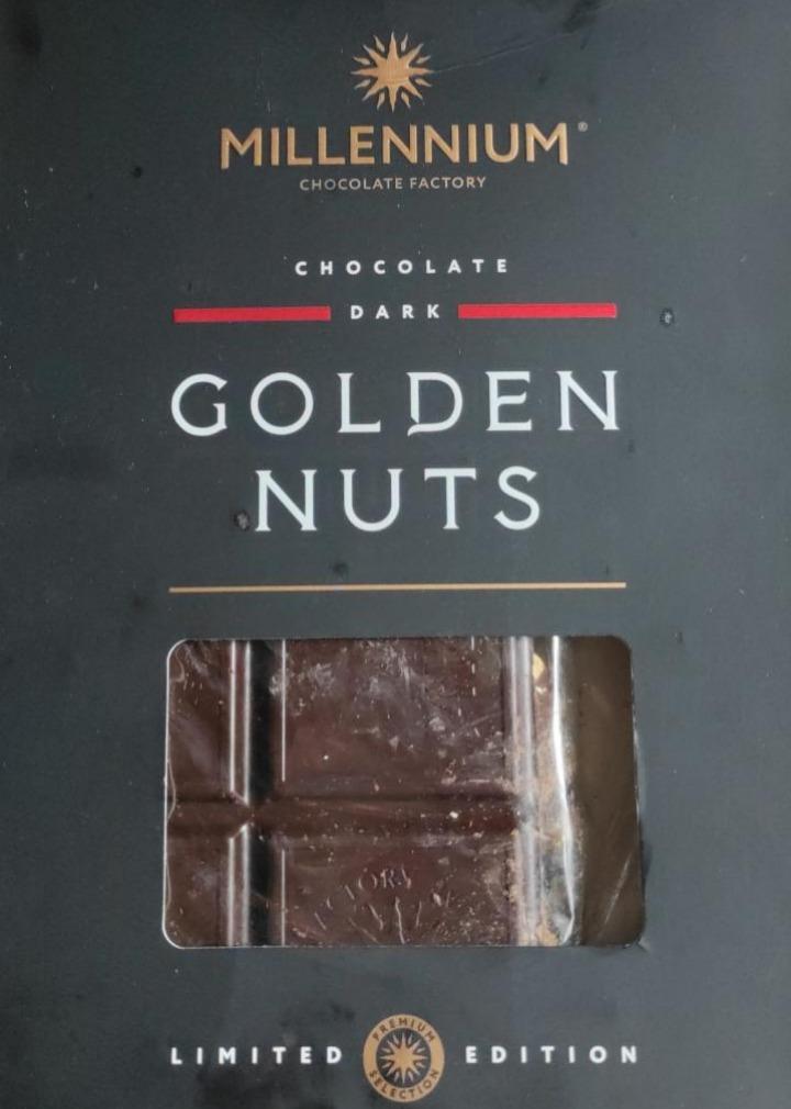Фото - Шоколад Millennium чорний з цілим фундуком Golden Nuts