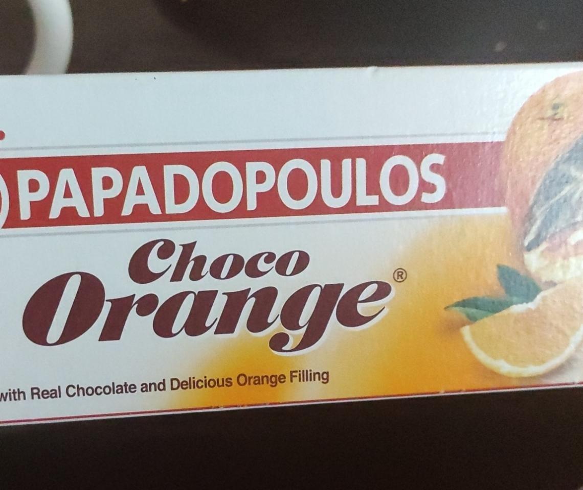 Фото - Печиво бісквітне з апельсиновою начинкою Choco Orange Papadopoulos