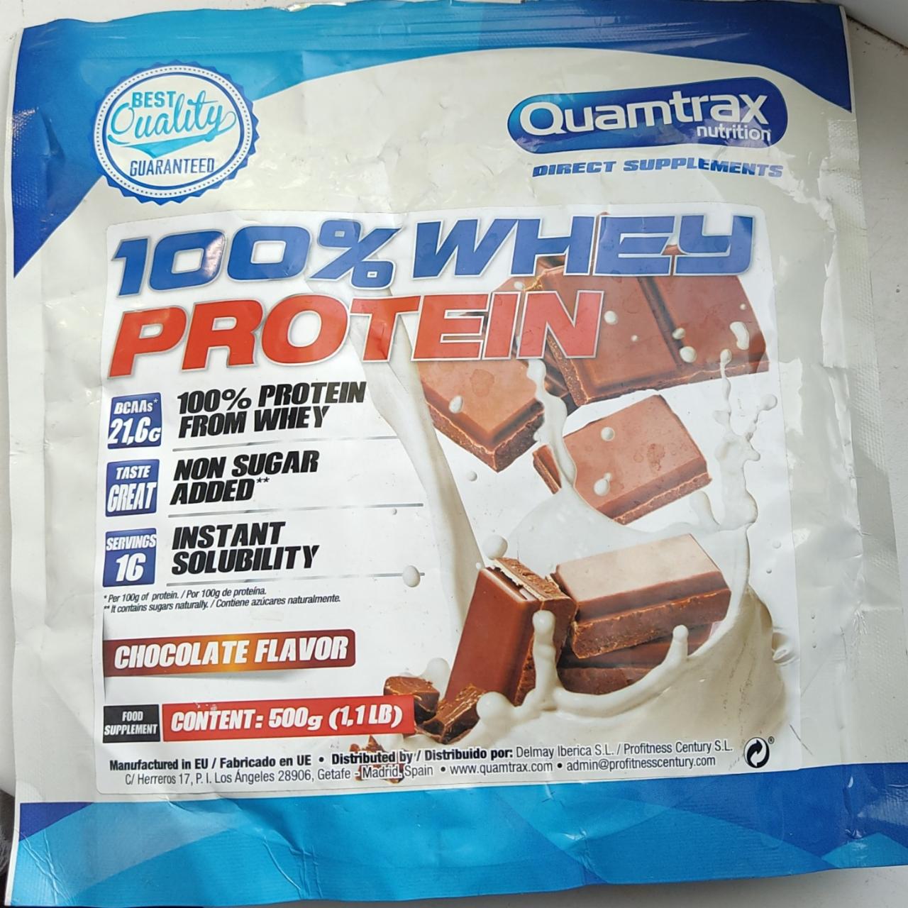Фото - Протеїн 100% Whey Protein зі смаком шоколад Quamtrax
