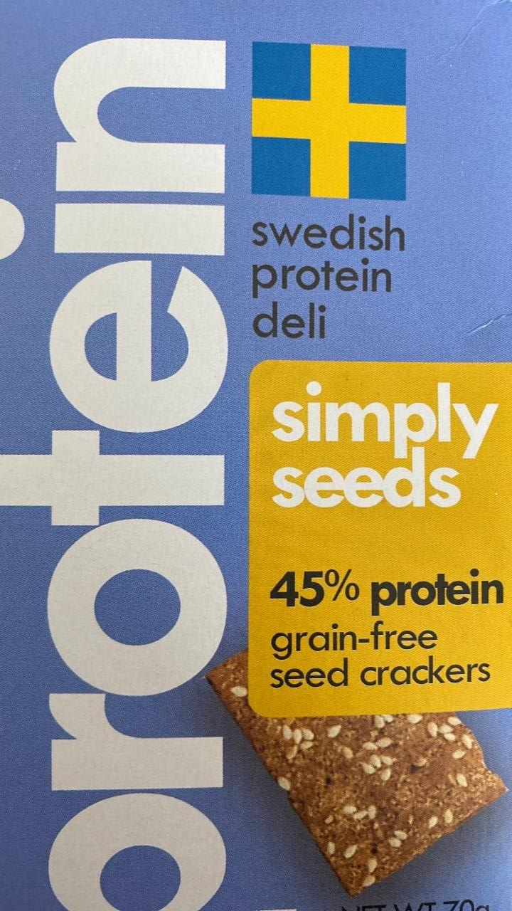 Фото - Беззернові крекери з насінням Без глютену Містить 45% білка Swedish Protein Deli