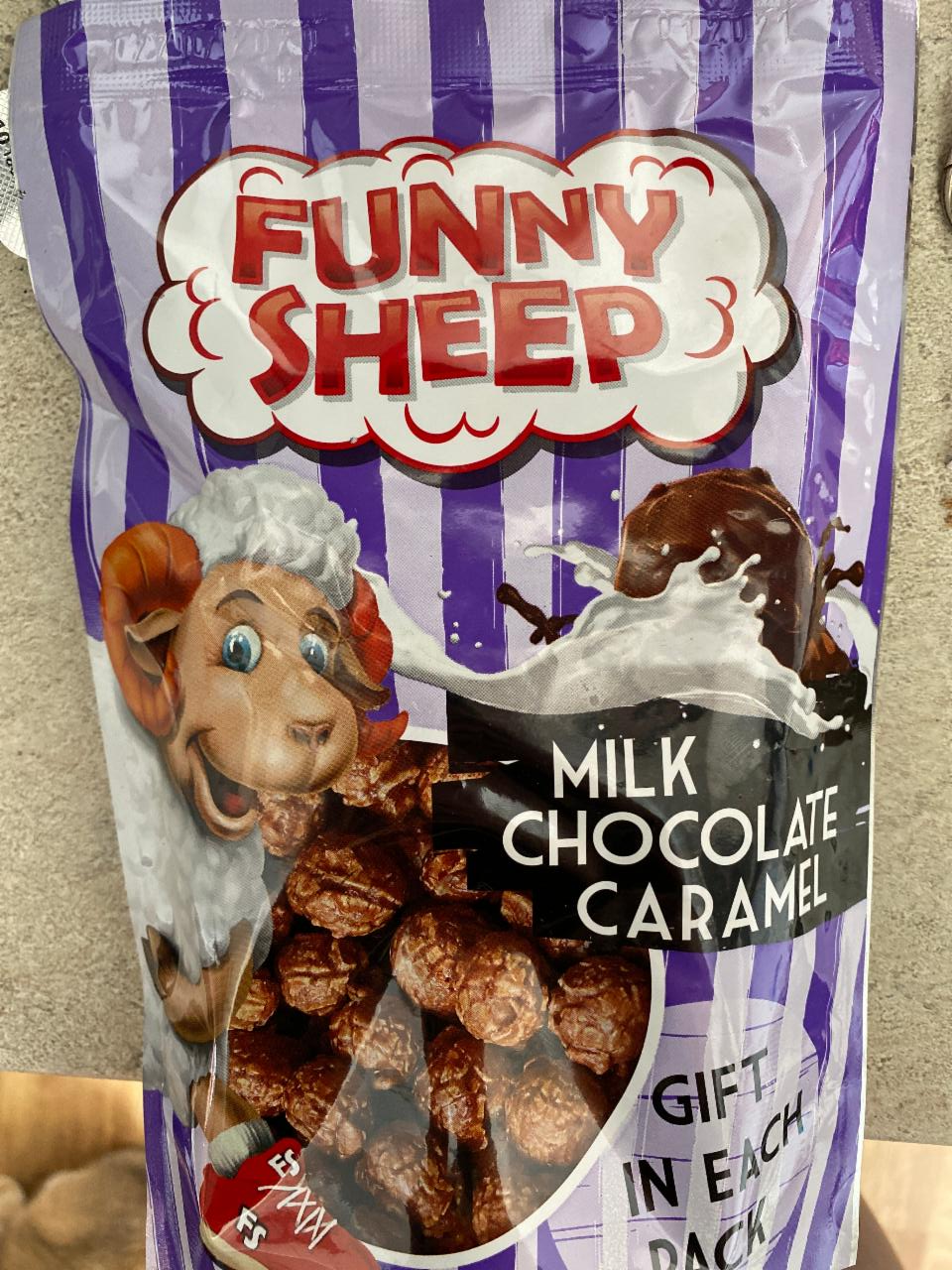 Фото - Повітряні зерна кукурудзи у карамелі зі смаком молочного шоколаду Funny Sheep