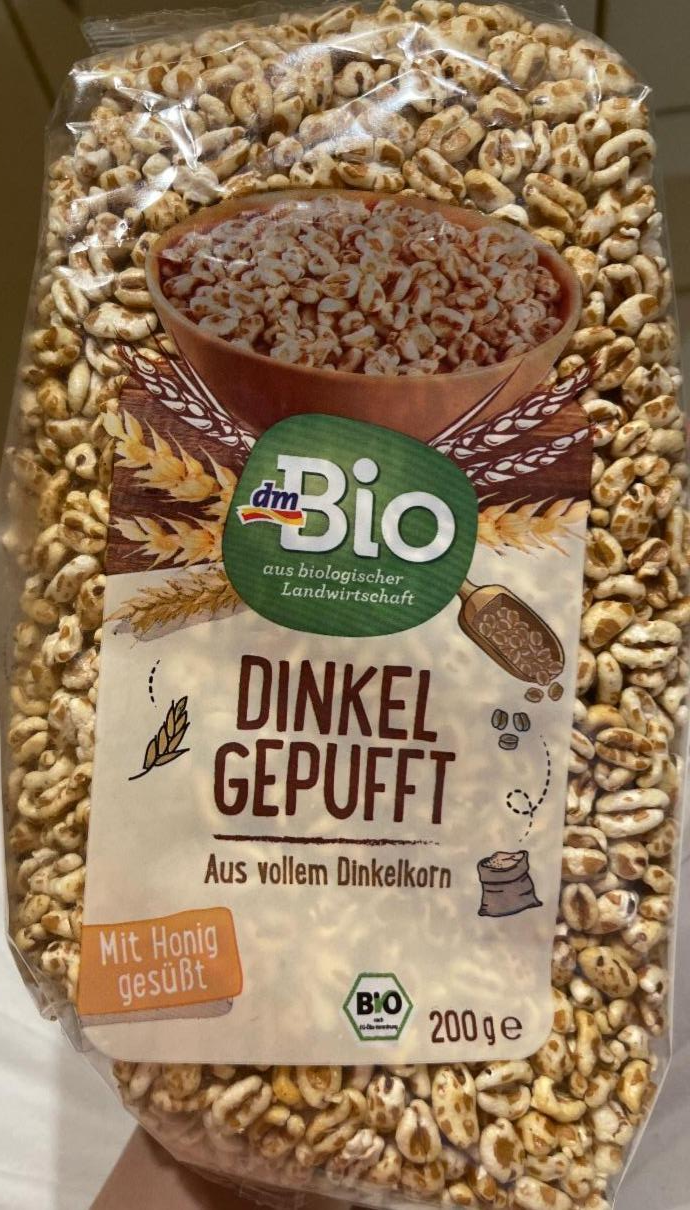 Фото - Органічні пшеничні пластівці з медом Dinkel Gepufft Naturland dmBio