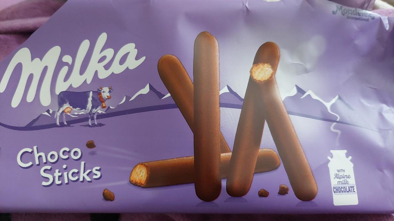 Фото - Печиво покрите молочним шоколадом Choco Sticks Milka