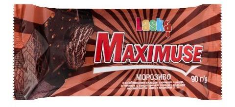 Фото - Морозиво 12% з какао і печивом в кондитерській глазурі з арахісом Maximuse Laska