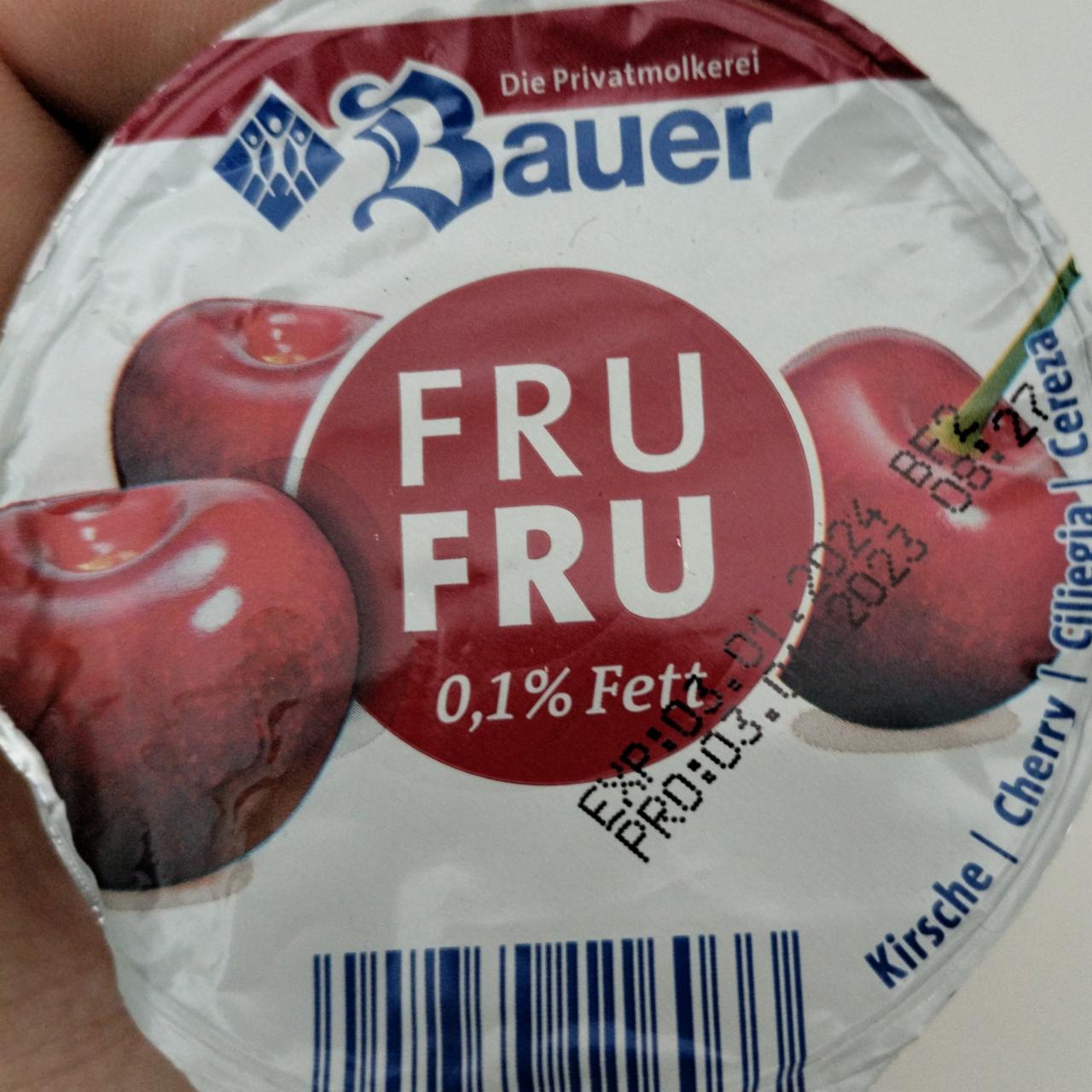 Фото - Йогурт 0.1% зі смаком вишня FruFru Bauer