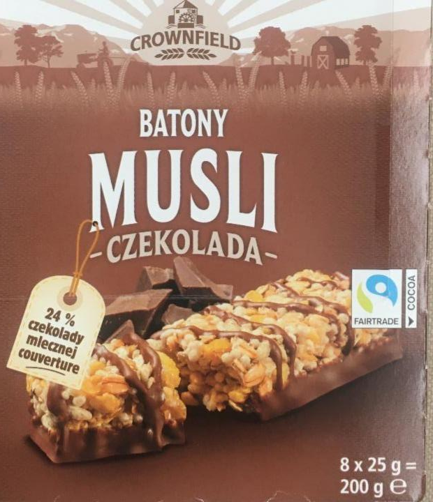 Фото - Злакові батончики з молочним шоколадом Schokolade Crownfield