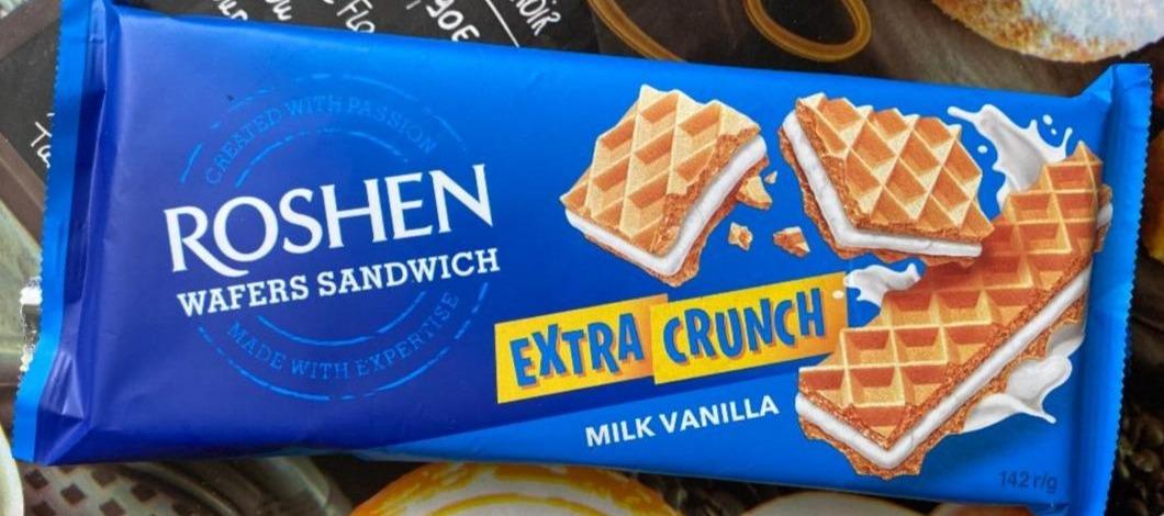 Фото - Вафлі Milk Vanilla Extra Crunch Wafers Sandwich Roshen