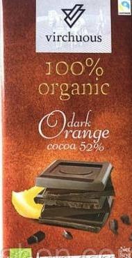 Фото - Органічний швейцарський темний шоколад з апельсином Virchuous