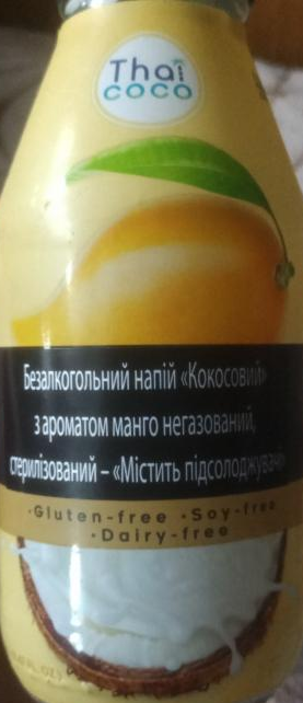 Фото - Безалкогольний напій Кокосовий з ароматом манго негазований Thai coco