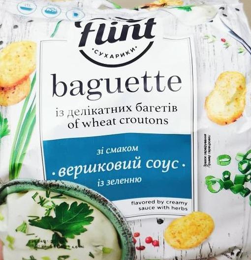 Фото - Сухарики пшеничні зі смаком вершкового соуса з зеленню Baguette Flint