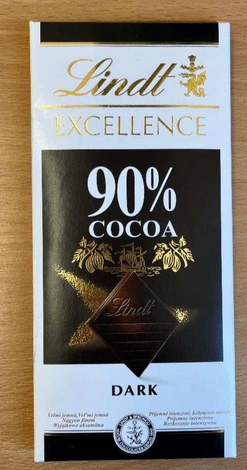 Фото - чорний шоколад 90% какао Lindt Excellence