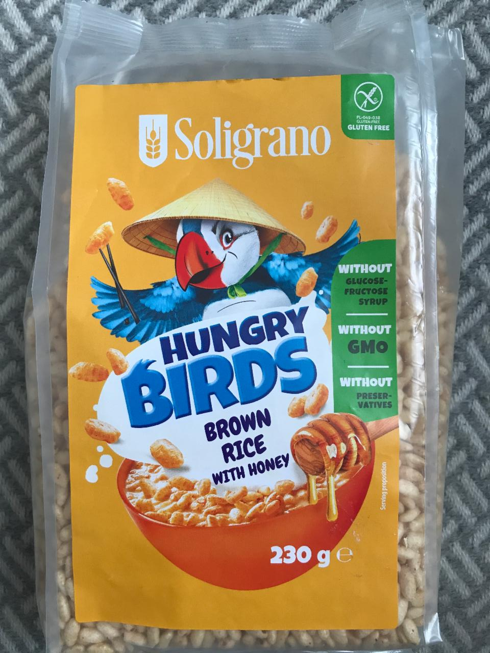 Фото - Пластівці рисові з медом Hungry Birds Soligrano
