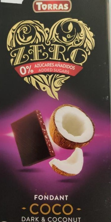Фото - Шоколад чорний з кокосовою стружкою без цукру Dark & Coconut Coco Zero 0% Torras