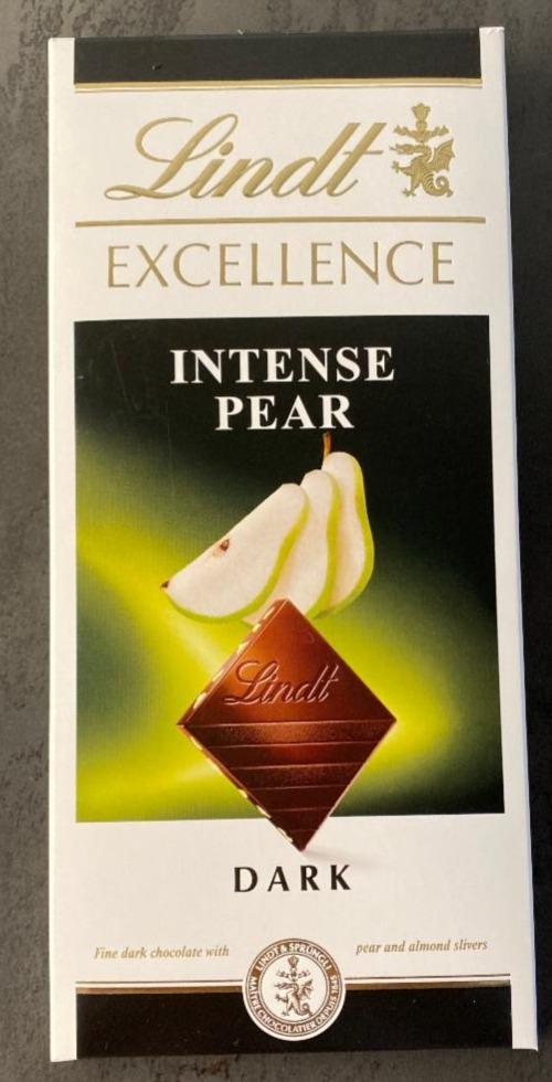 Фото - Шоколад чорний зі смаком груші і шматочками мигдалю intense Pear Dark Chocolate Excellence Lindt