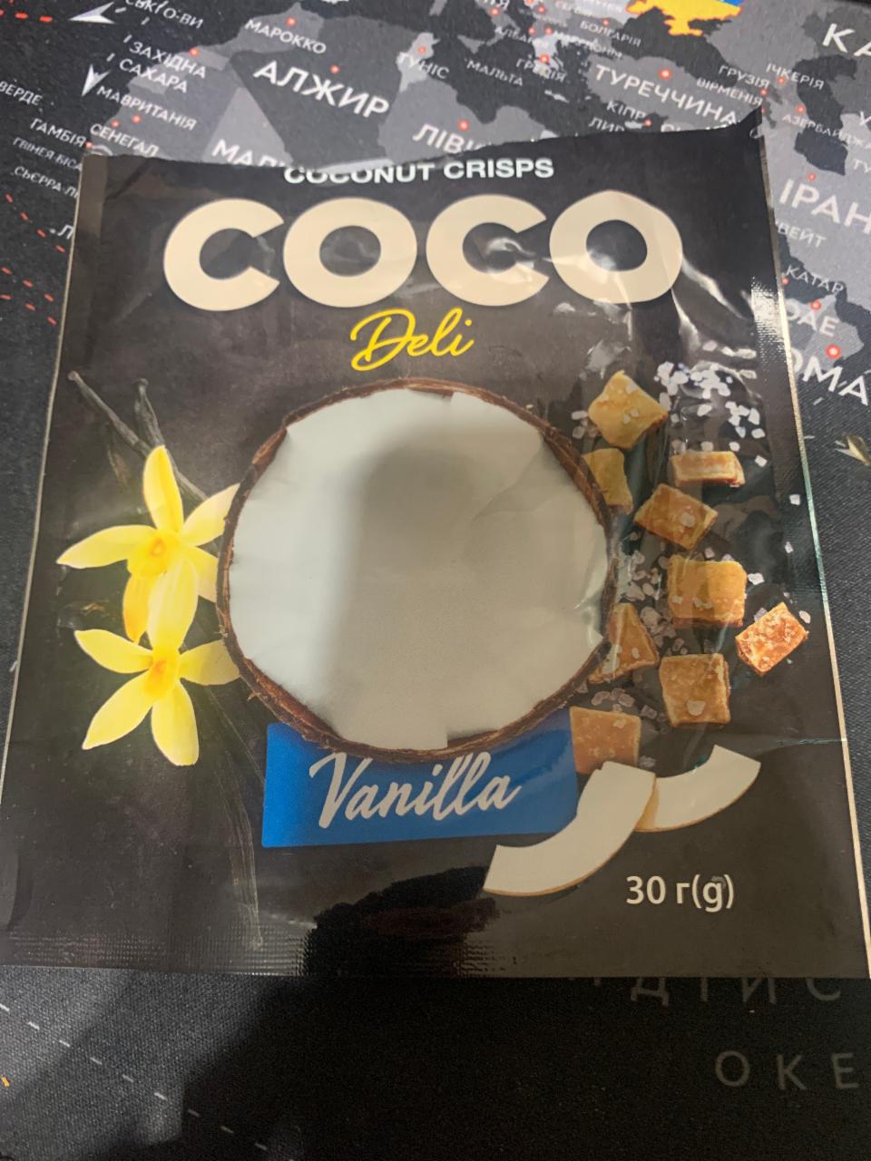 Фото - Чипси кокосові з ваніллю і солоною карамеллю Coco Deli