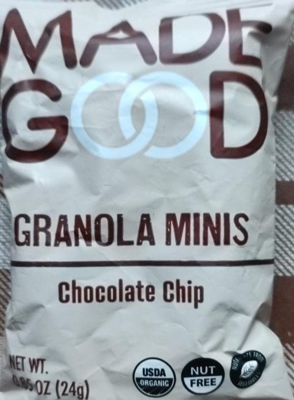 Фото - Стружка темного шоколаду та солодкий хрусткий овес Granola Minis Made Good