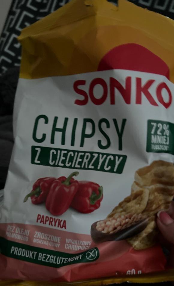 Фото - Chipsy z ciecierzycy o smaku papryki Sonko