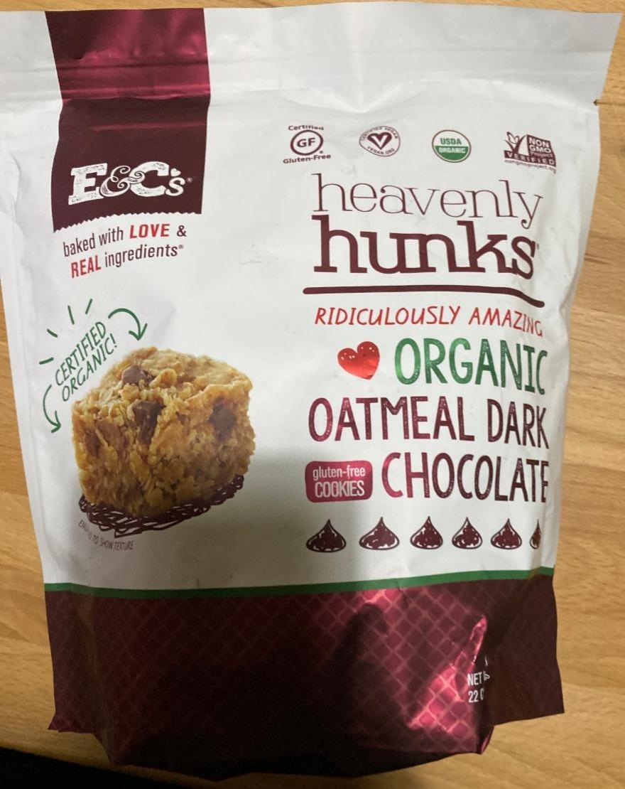 Фото - snacks heavenly hunks organic oatmeal dark chocolate cookies E&C’s