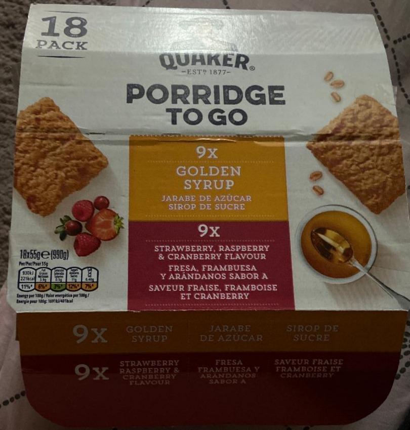 Фото - Porridge to Go 9 Golden syrup Quaker