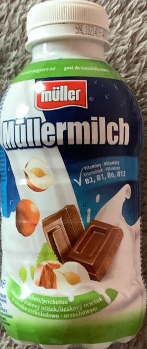 Фото - Молочний напій Müllermilch з шоколадно-горіховим смаком Müller
