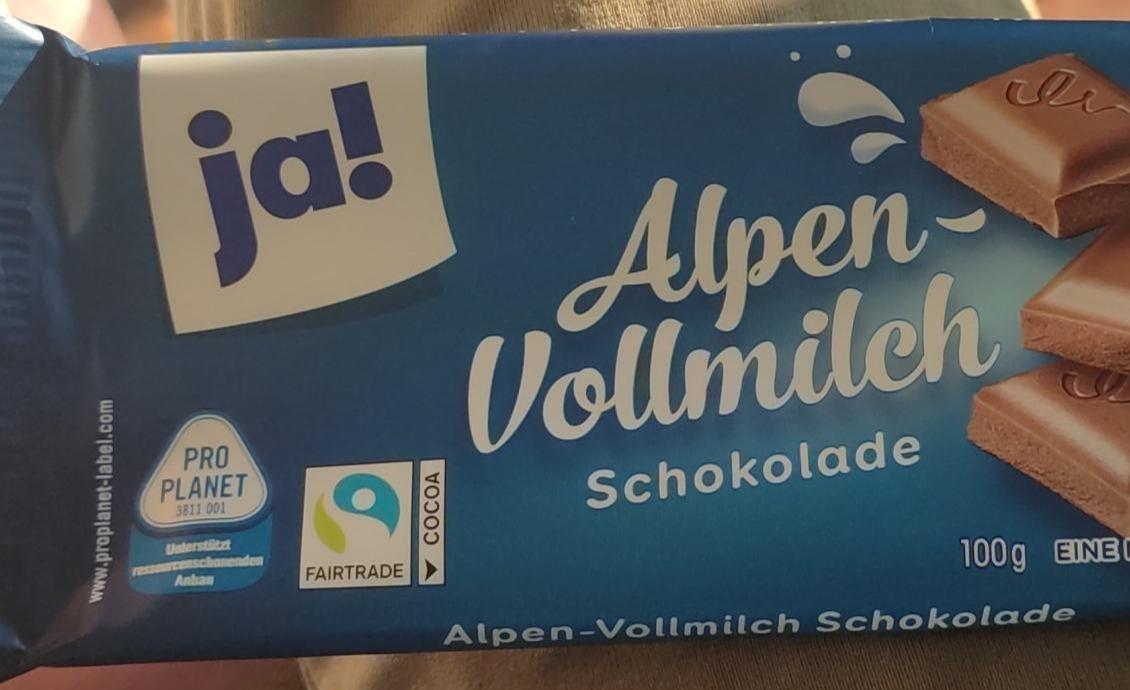 Фото - Alpen vollmilch schokolade Ja!