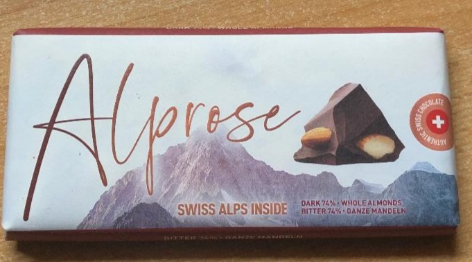 Фото - Swiss alps inside dark 74% whole almonds Alprose