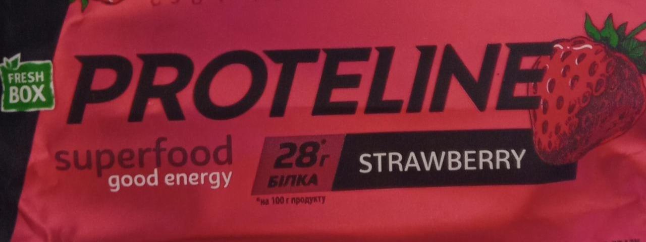Фото - Протеіновий батончик зі смаком полуниці Strawberry Proteline Fresh Box