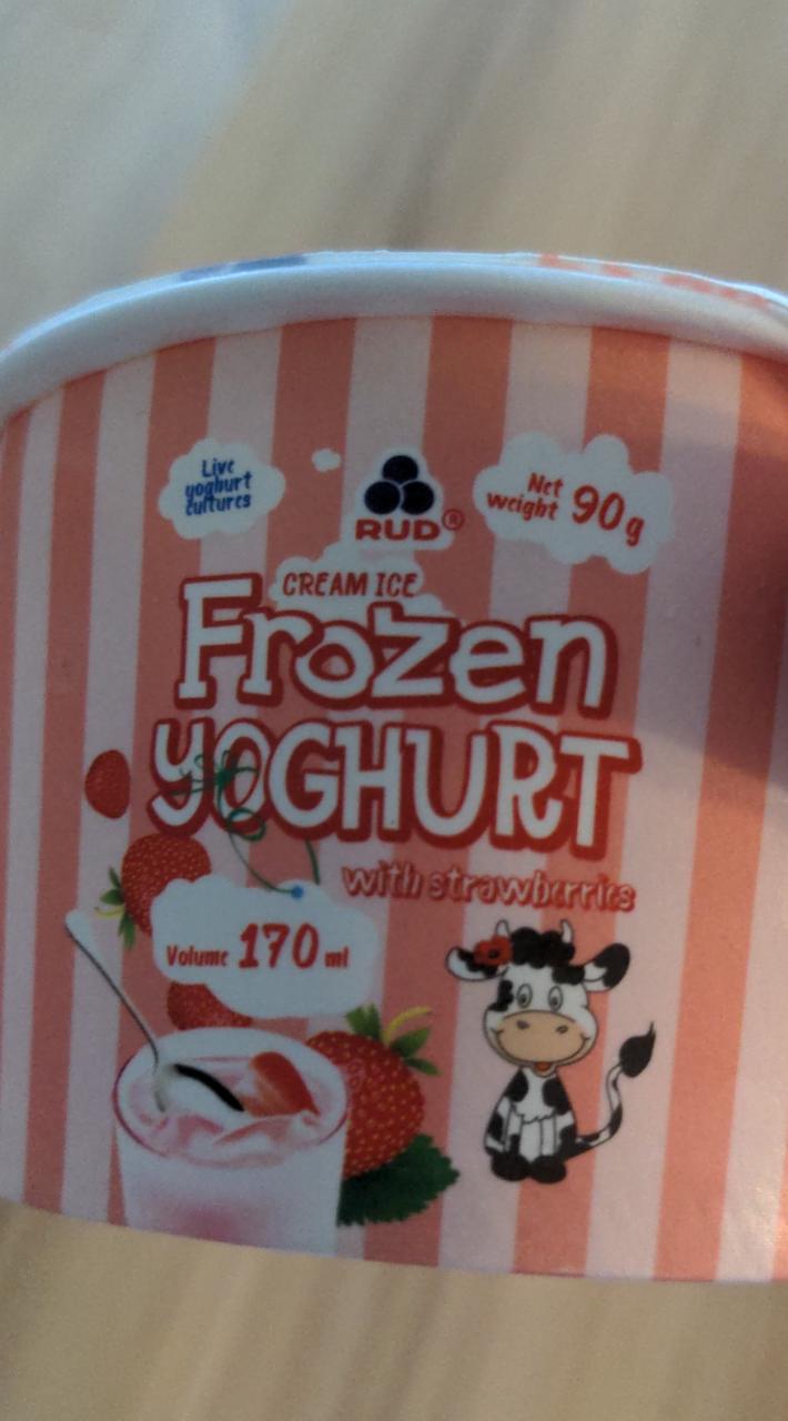 Фото - Морозиво 8.8% вершкове Заморожений йогурт з полуницею Рудь