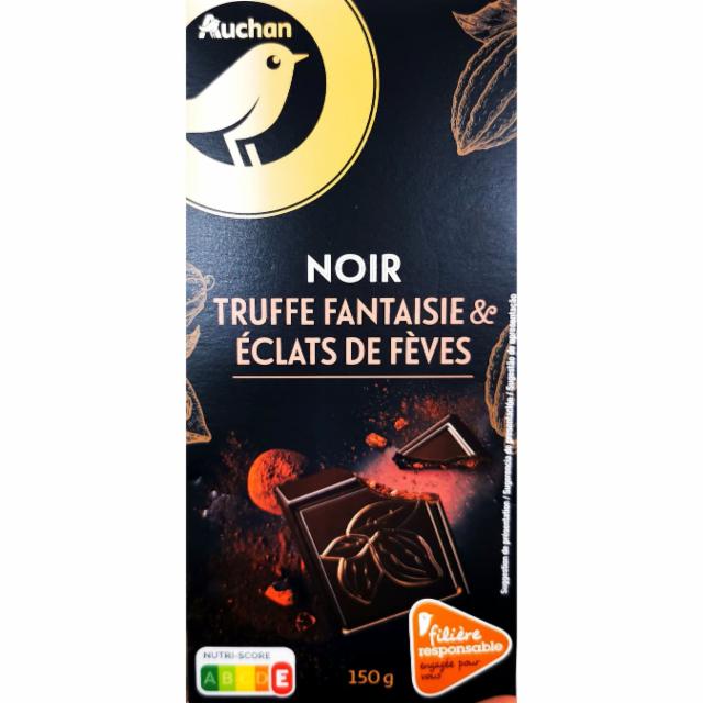 Фото - Шоколад чорний трюфель із додаванням карамелізованих какао-бобів Ашан Auchan