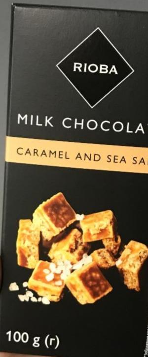 Фото - Молочний шоколад з карамеллю і морською сіллю Rioba