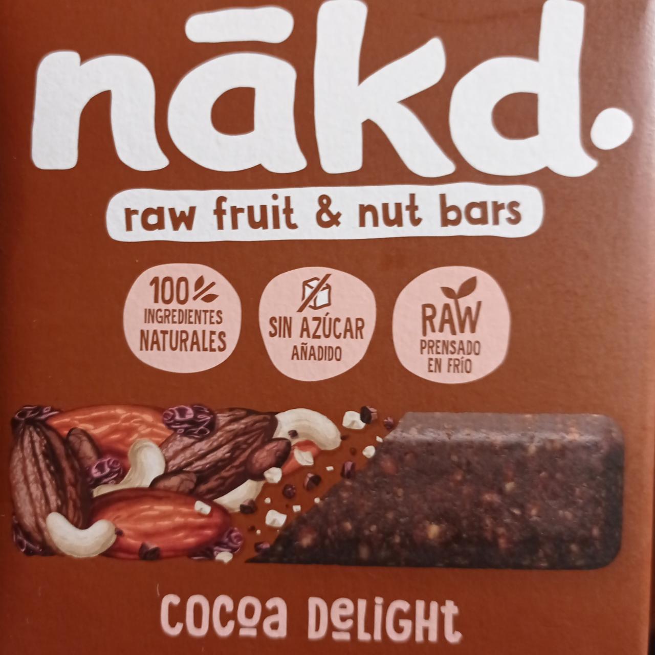 Фото - Батончики фруктово-горіхові з какао 100% натуральні без додавання цукру Cocoa Delight Nakd