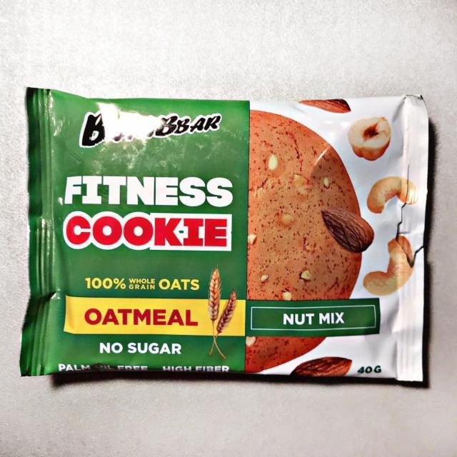 Фото - печиво неглазуроване вівсяне горіховий мікс fitness cookie oatmeal Bombbar