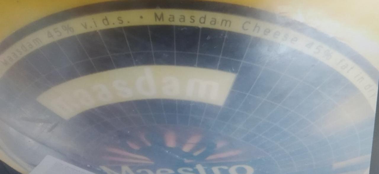 Фото - Сир твердий Маасдам Масова частка жиру в сухій речовині 45% Maestro