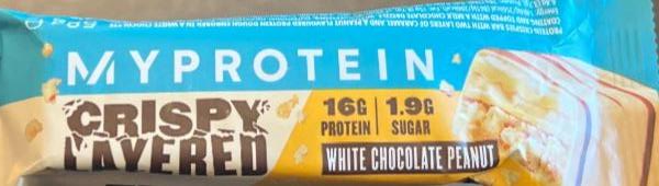 Фото - Протеїновий батончик Layer Crispy White Chocolate Peanut з низьким вмістом цукру MyProtein
