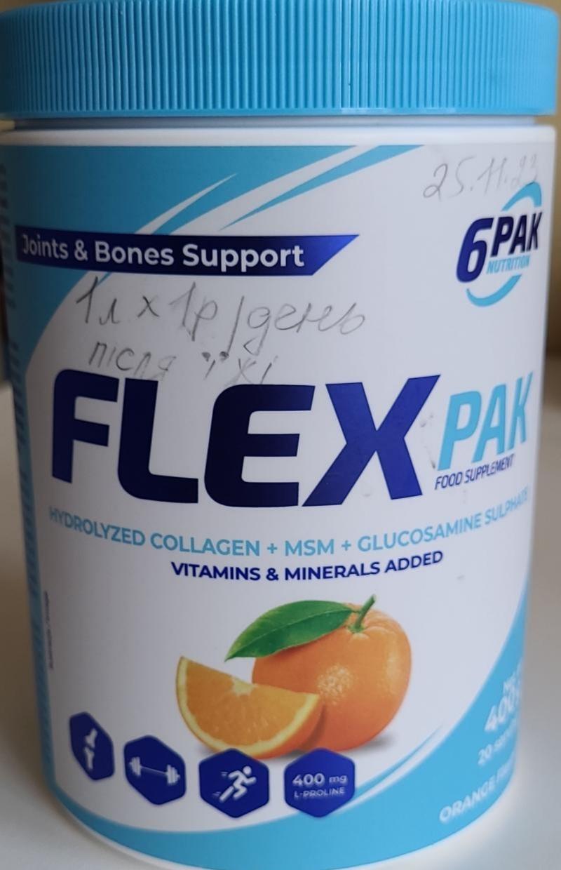Фото - Харчова добавка FLEX PAK Комплекс Міцні суглоби апельсин 6PAK Nutrition