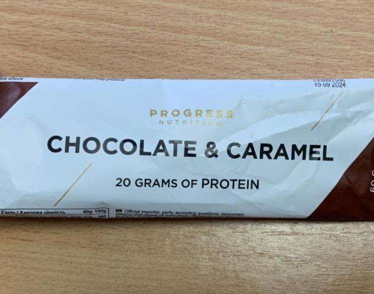 Фото - Батончик протеїновий Chocolate & Caramel Progress Nutrition