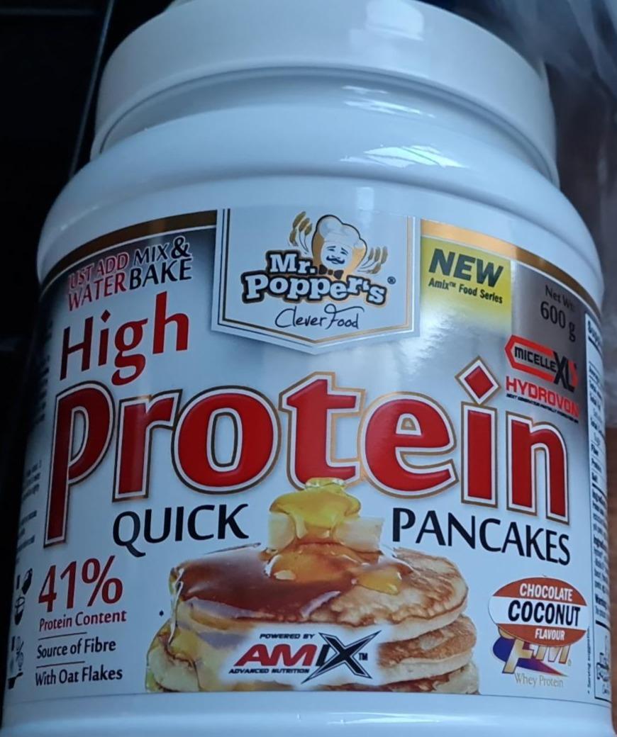 Фото - High protein quick pancakes chocolate coconut flavour Mr. Popper's