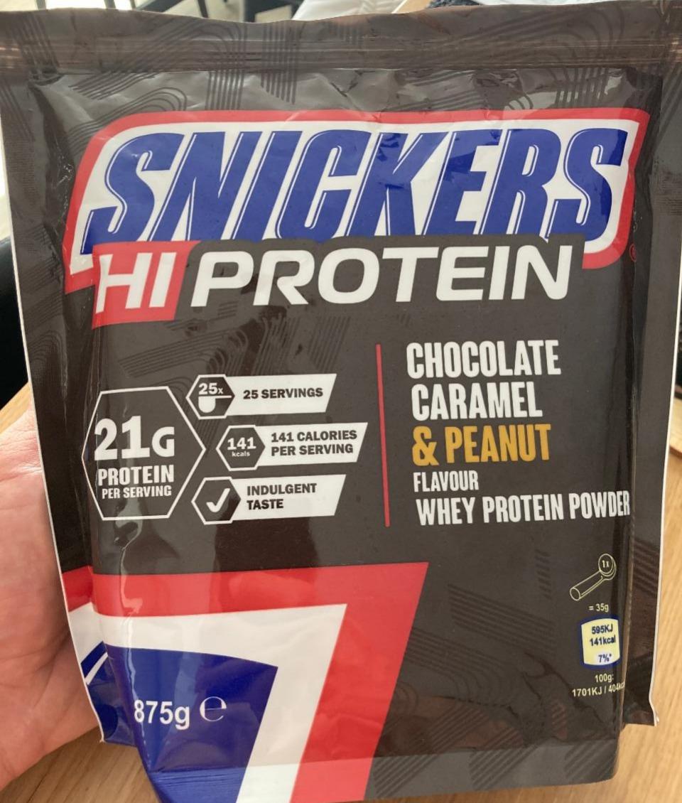 Фото - Snickers HiProtein chocolate caramel & peanut flavour whey protein powder