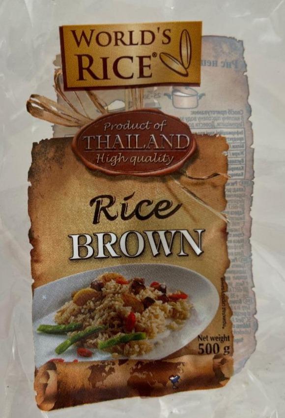 Фото - Рис нешліфований довгозернистий Brown World's rice