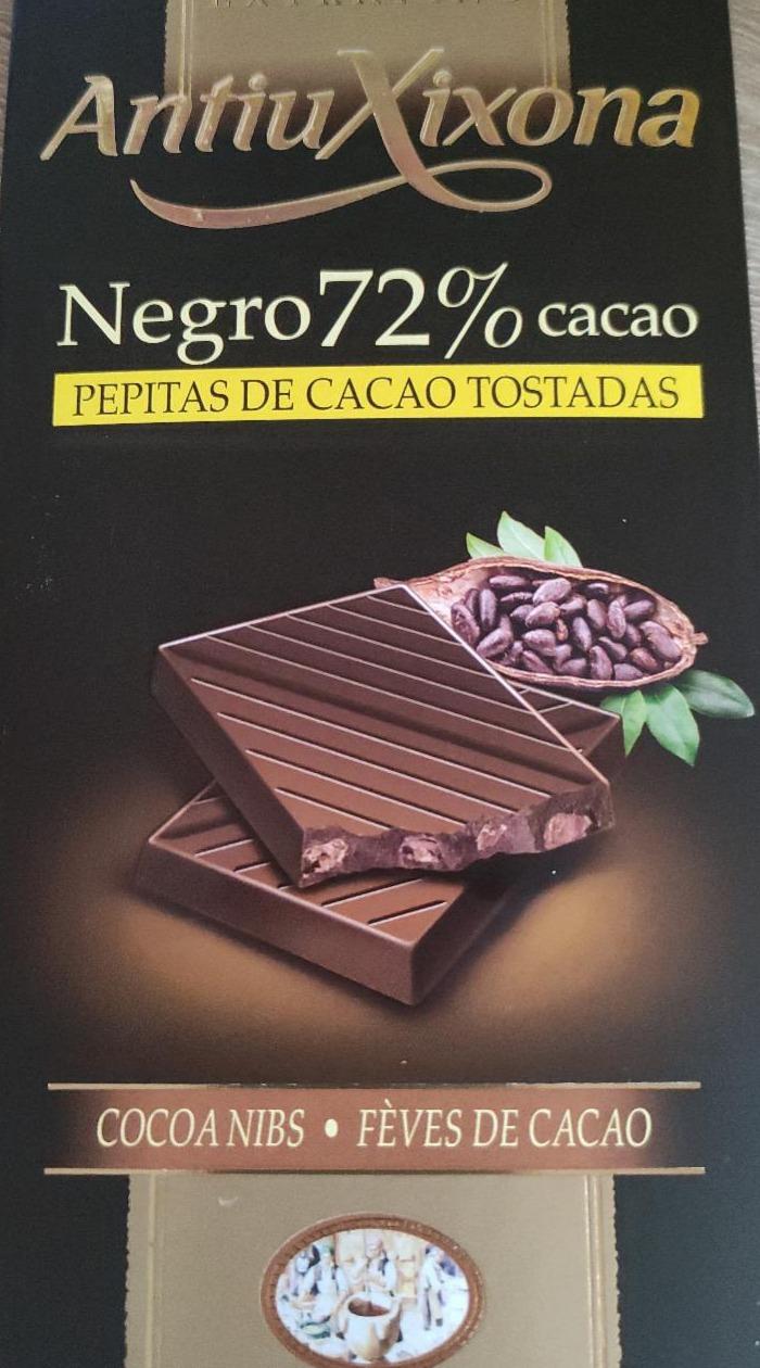 Фото - Шоколад чорний 72% зі смаженими подрібненими какао-бобами Chocolate Extrafino Antiu Xixona