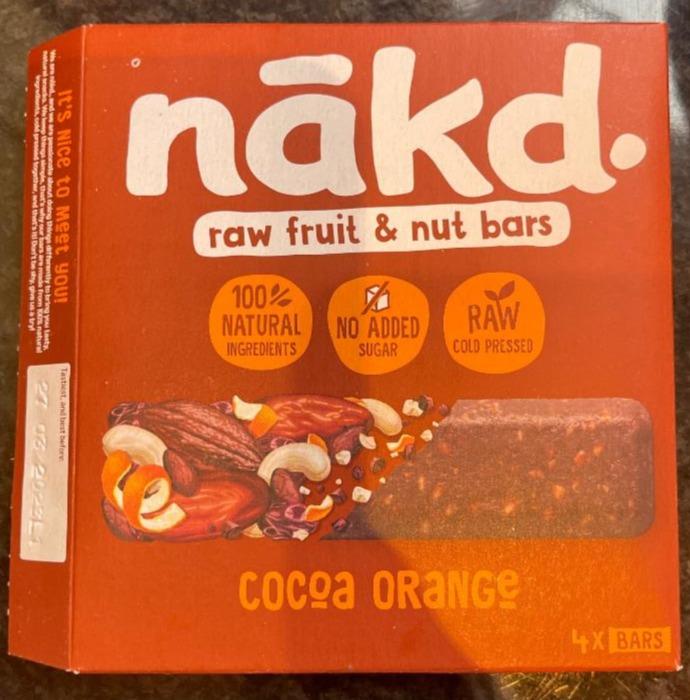 Фото - Raw Fruit & Nut Bars Cocoa Orange Nakd