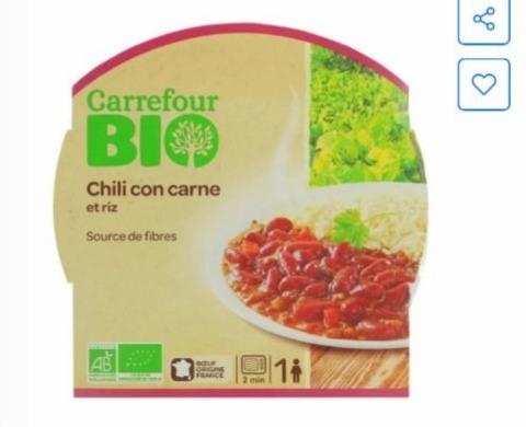 Фото - Chili con carne et riz Bio Carrefour Bio