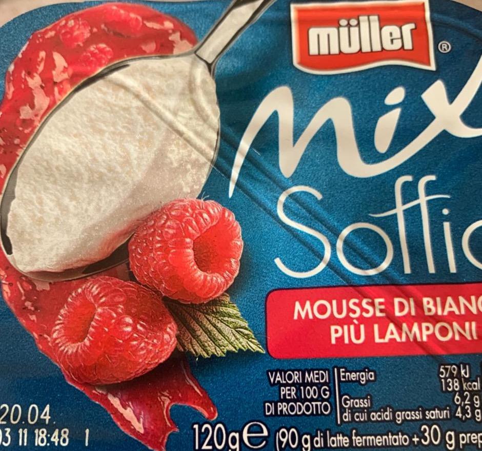 Фото - Mix soffio mousse di bianco più lamponi Müller